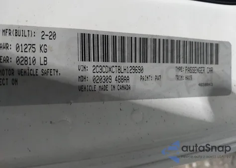 2020 Dodge Charger R/T Rwd from USA, damaged, VIN 2C3CDXCT8LH129690